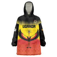 Custom Uganda Football Wearable Blanket Hoodie Go Cranes Go - Wonder Print Shop