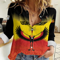 Custom Uganda Football Women Casual Shirt Go Cranes Go - Wonder Print Shop