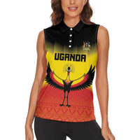 Custom Uganda Football Women Sleeveless Polo Shirt Go Cranes Go - Wonder Print Shop