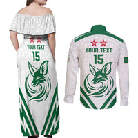 Custom Algeria Football Couples Matching Off Shoulder Maxi Dress and Long Sleeve Button Shirt Go Fennecs Go - Wonder Print Shop