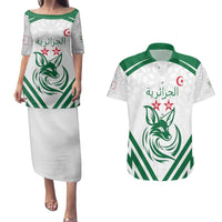 Custom Algeria Football Couples Matching Puletasi and Hawaiian Shirt Go Fennecs Go - Wonder Print Shop
