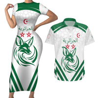 Custom Algeria Football Couples Matching Short Sleeve Bodycon Dress and Hawaiian Shirt Go Fennecs Go - Wonder Print Shop
