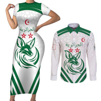 Custom Algeria Football Couples Matching Short Sleeve Bodycon Dress and Long Sleeve Button Shirt Go Fennecs Go - Wonder Print Shop