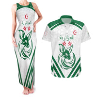 Custom Algeria Football Couples Matching Tank Maxi Dress and Hawaiian Shirt Go Fennecs Go - Wonder Print Shop