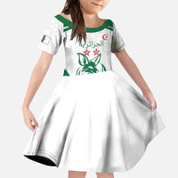 Custom Algeria Football Family Matching Off The Shoulder Long Sleeve Dress and Hawaiian Shirt Go Fennecs Go - Wonder Print Shop