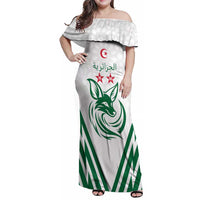 Custom Algeria Football Family Matching Off Shoulder Maxi Dress and Hawaiian Shirt Go Fennecs Go - Wonder Print Shop