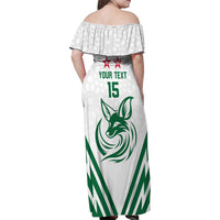 Custom Algeria Football Family Matching Off Shoulder Maxi Dress and Hawaiian Shirt Go Fennecs Go - Wonder Print Shop