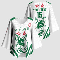 Custom Algeria Football Kimono Sleeve Blouse Go Fennecs Go - Wonder Print Shop