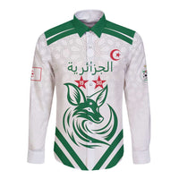 Custom Algeria Football Long Sleeve Button Shirt Go Fennecs Go - Wonder Print Shop