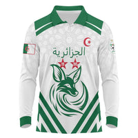 Custom Algeria Football Long Sleeve Polo Shirt Go Fennecs Go - Wonder Print Shop