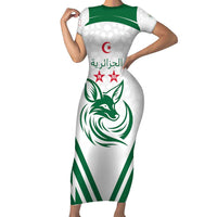 Custom Algeria Football Short Sleeve Bodycon Dress Go Fennecs Go - Wonder Print Shop