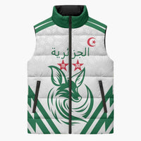 Custom Algeria Football Sleeveless Puffer Jacket Go Fennecs Go - Wonder Print Shop