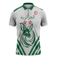 Custom Algeria Football Zipper Polo Shirt Go Fennecs Go - Wonder Print Shop