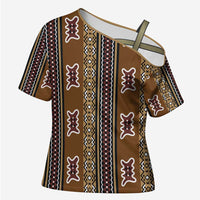 Mali Bologan Mud Cloth Pattern Cross Shoulder Shirt - Wonder Print Shop