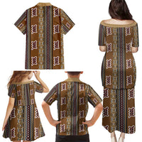 Mali Bologan Mud Cloth Pattern Family Matching Puletasi and Hawaiian Shirt - Wonder Print Shop