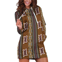 Mali Bologan Mud Cloth Pattern Hoodie Dress - Wonder Print Shop