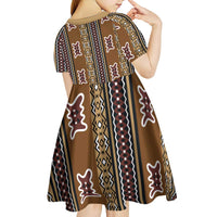 Mali Bologan Mud Cloth Pattern Kid Short Sleeve Dress - Wonder Print Shop