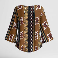 Mali Bologan Mud Cloth Pattern Kimono Sleeve Blouse - Wonder Print Shop