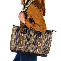 Mali Bologan Mud Cloth Pattern Leather Tote Bag - Wonder Print Shop