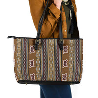 Mali Bologan Mud Cloth Pattern Leather Tote Bag - Wonder Print Shop