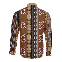 Mali Bologan Mud Cloth Pattern Long Sleeve Button Shirt - Wonder Print Shop
