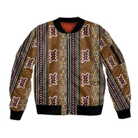 Mali Bologan Mud Cloth Pattern Sleeve Zip Bomber Jacket - Wonder Print Shop