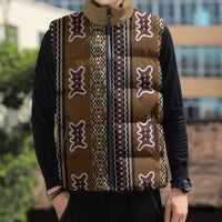 Mali Bologan Mud Cloth Pattern Sleeveless Puffer Jacket - Wonder Print Shop