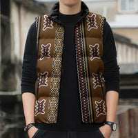 Mali Bologan Mud Cloth Pattern Sleeveless Puffer Jacket - Wonder Print Shop