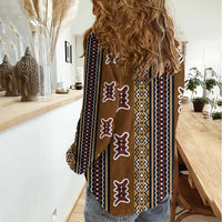 Mali Bologan Mud Cloth Pattern Women Casual Shirt - Wonder Print Shop