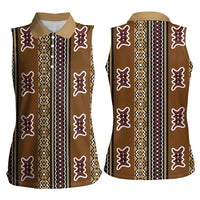 Mali Bologan Mud Cloth Pattern Women Sleeveless Polo Shirt - Wonder Print Shop
