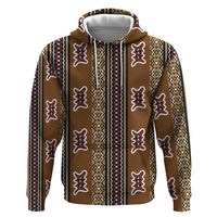 Mali Bologan Mud Cloth Pattern Zip Hoodie - Wonder Print Shop