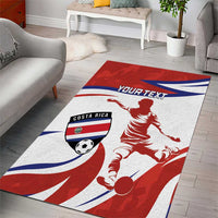 Custom Costa Rica Football Area Rug Los Ticos With Bull Mascot - Wonder Print Shop