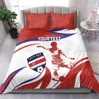 Custom Costa Rica Football Bedding Set Los Ticos With Bull Mascot - Wonder Print Shop