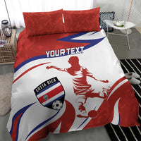 Custom Costa Rica Football Bedding Set Los Ticos With Bull Mascot - Wonder Print Shop