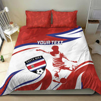 Custom Costa Rica Football Bedding Set Los Ticos With Bull Mascot - Wonder Print Shop