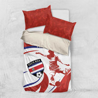 Custom Costa Rica Football Bedding Set Los Ticos With Bull Mascot - Wonder Print Shop