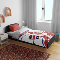 Custom Costa Rica Football Bedding Set Los Ticos With Bull Mascot - Wonder Print Shop