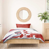 Custom Costa Rica Football Bedding Set Los Ticos With Bull Mascot - Wonder Print Shop