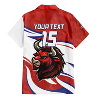 Custom Costa Rica Football Family Matching Mermaid Dress and Hawaiian Shirt Los Ticos With Bull Mascot - Wonder Print Shop