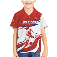 Custom Costa Rica Football Family Matching Mermaid Dress and Hawaiian Shirt Los Ticos With Bull Mascot - Wonder Print Shop