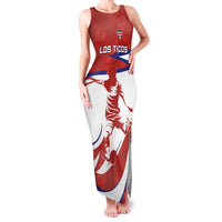 Custom Costa Rica Football Family Matching Tank Maxi Dress and Hawaiian Shirt Los Ticos With Bull Mascot - Wonder Print Shop