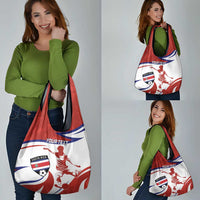 Custom Costa Rica Football Grocery Bag Los Ticos With Bull Mascot