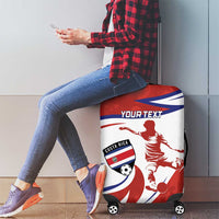 Custom Costa Rica Football Luggage Cover Los Ticos With Bull Mascot - Wonder Print Shop