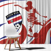 Custom Costa Rica Football Window Curtain Los Ticos With Bull Mascot - Wonder Print Shop