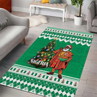 Nigeria Christmas Area Rug Black Santa With Jollof Rice - Wonder Print Shop