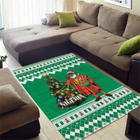 Nigeria Christmas Area Rug Black Santa With Jollof Rice - Wonder Print Shop