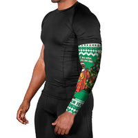 Personalized Nigeria Christmas Arm Sleeves Black Santa With Jollof Rice - Wonder Print Shop