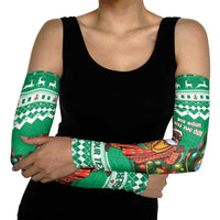 Personalized Nigeria Christmas Arm Sleeves Black Santa With Jollof Rice - Wonder Print Shop