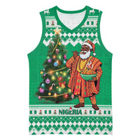 Personalized Nigeria Christmas Basketball Jersey Black Santa With Jollof Rice - Wonder Print Shop