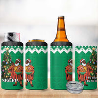 Nigeria Christmas 4 in 1 Can Cooler Tumbler Black Santa With Jollof Rice - Wonder Print Shop